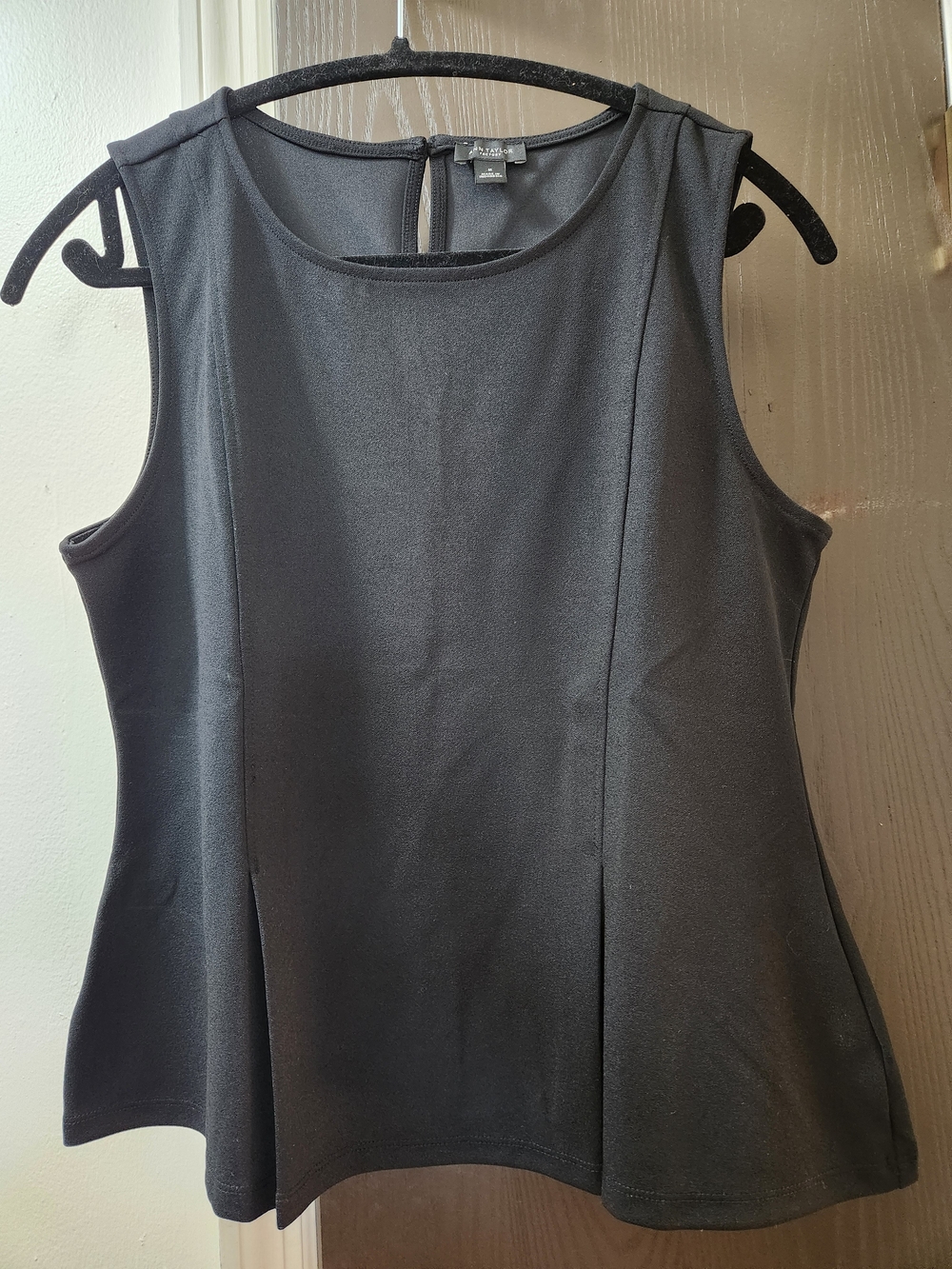 Ann Taylor Factory Black Peplum Sleeveless Top